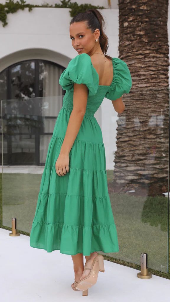 Midikleid Mit Quadratischem Ausschnitt Und Volant-Detail