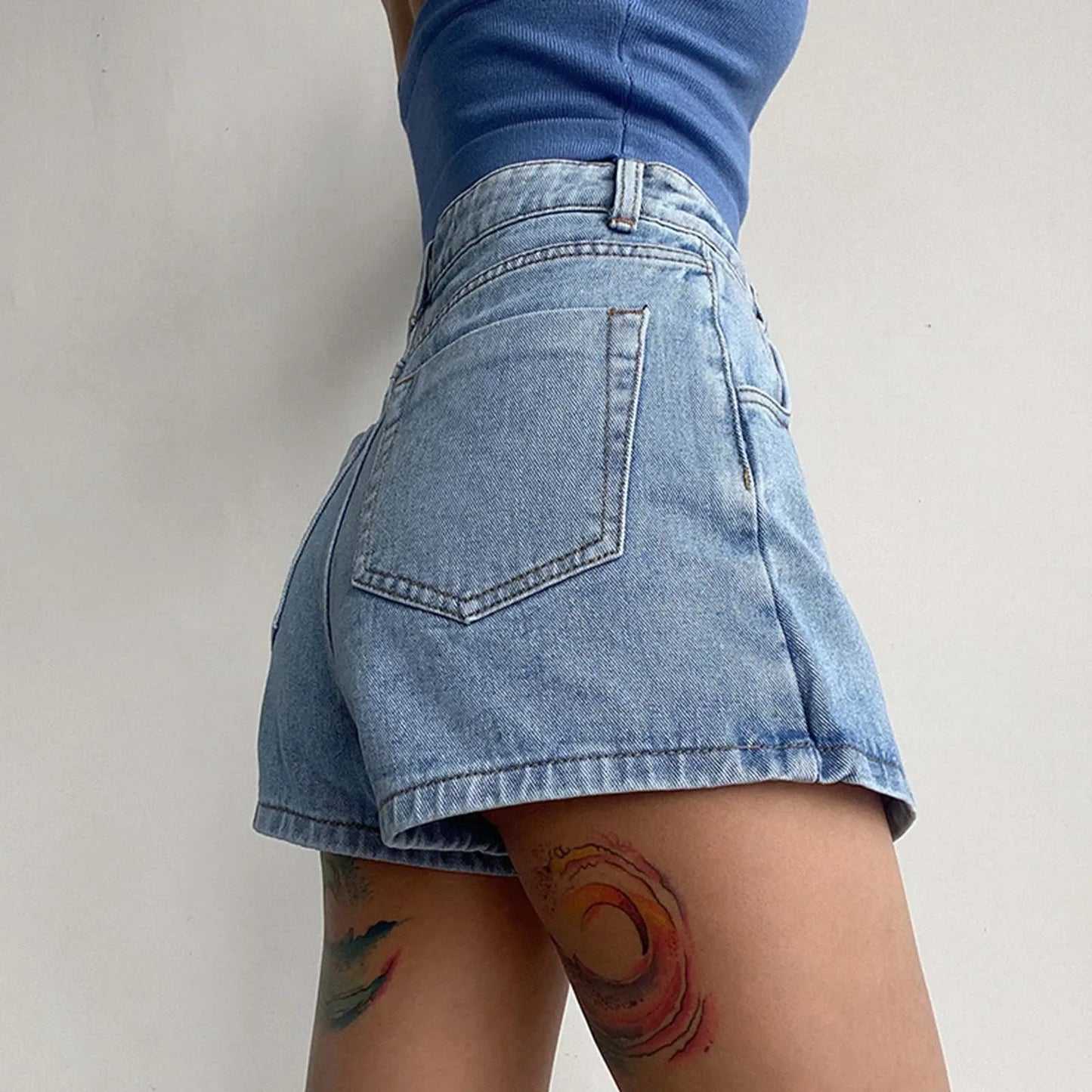 Stilvoller Mini-Jeansrock İm Retro-A-Linien-Stil