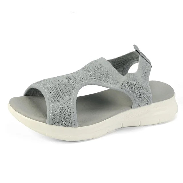 Bequeme Sommersandalen Mit Offener Spitze Und Mesh-Detail