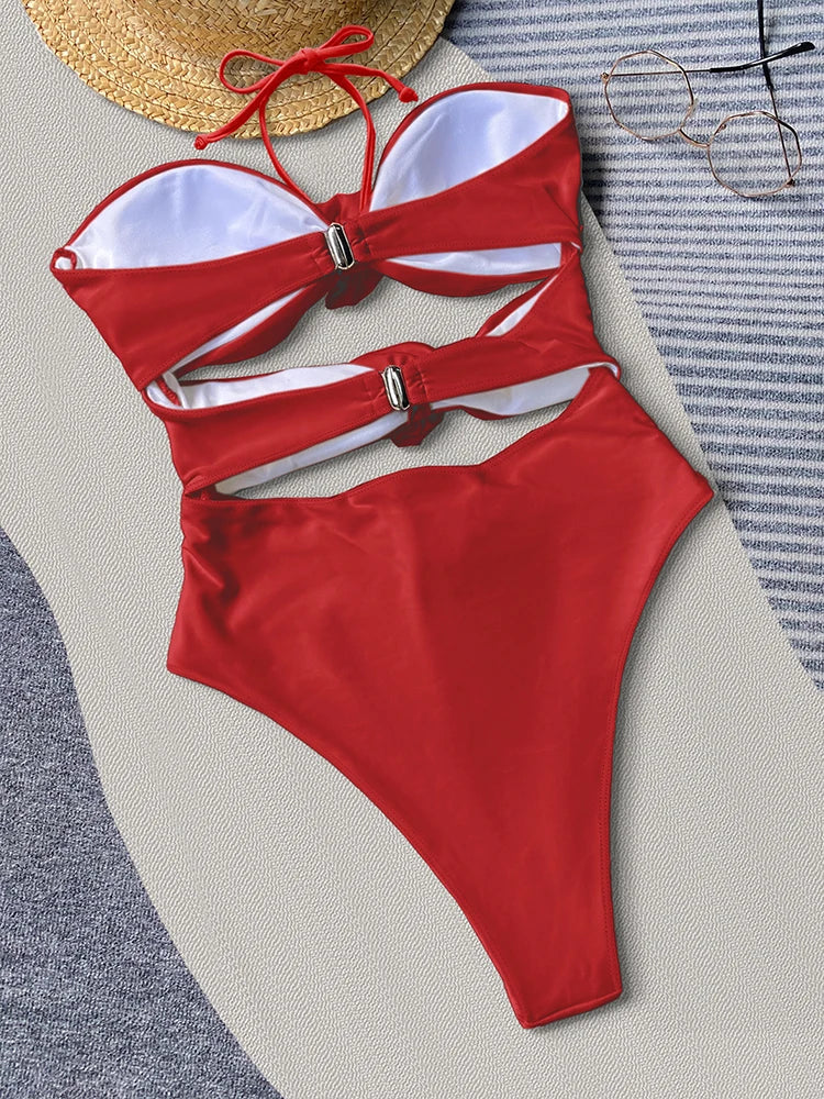Bikini Mit Blumendetail Und Hoher Taille