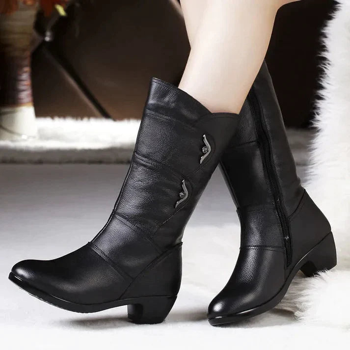 Elegante Winterstiefel Aus Leder
