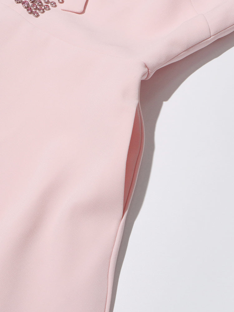 Midikleid Mit Schleife Und Kristalldetail
