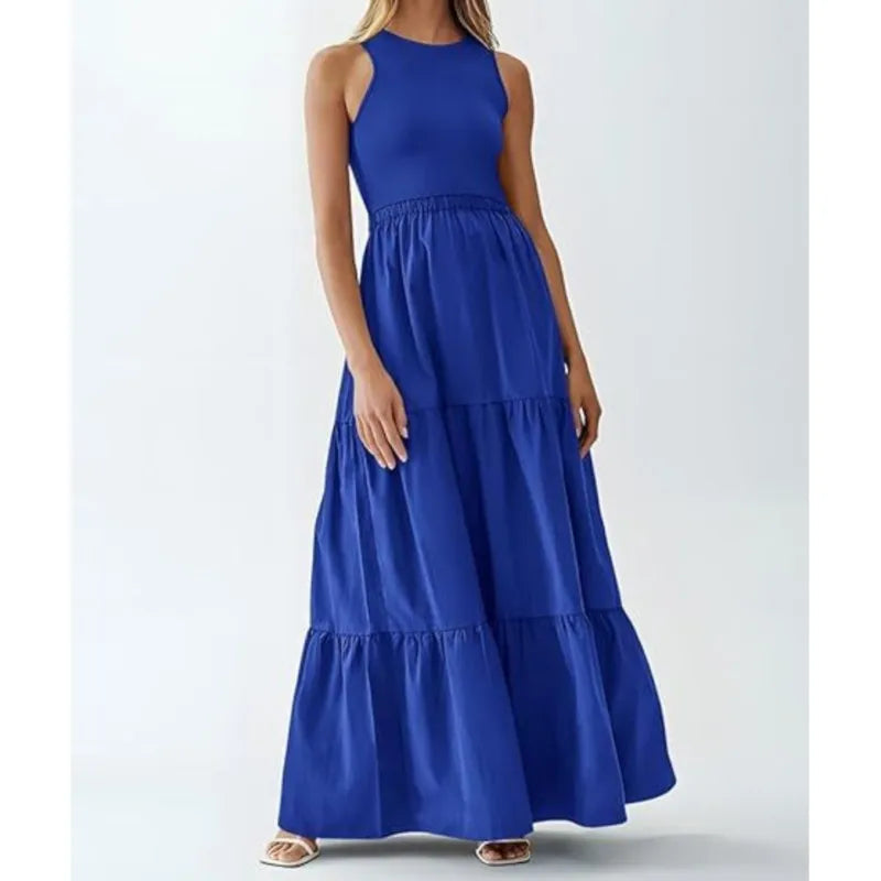 Ärmelloses Langes Sommerkleid İm Bohemian-Stil