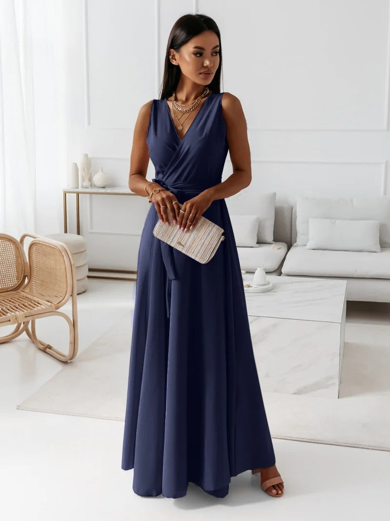 Cocktailkleid Mit Taillengürtel | Maxikleid Mit Schickem Und Schlichtem Design