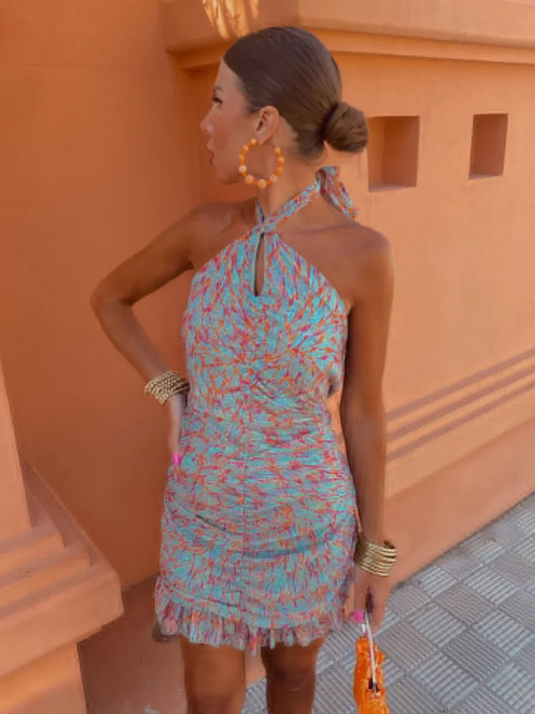 Neckholder-Minikleid Mit Rückenfreiem Schnitt