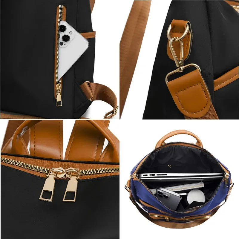 Reiserucksack Damen Nylon Wasserdichter Laptop-Rucksack