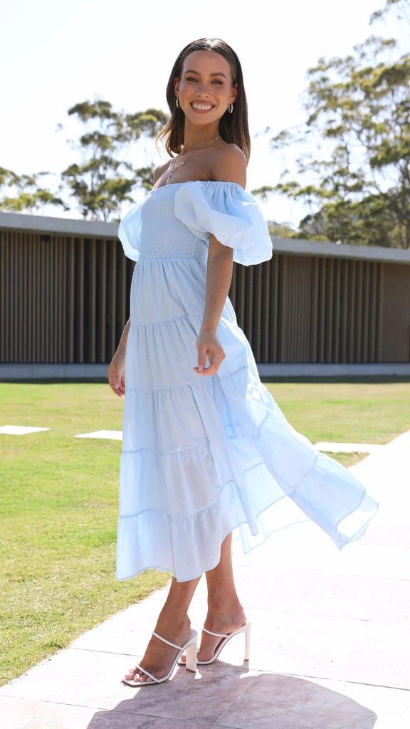 Schulterfreies Midikleid