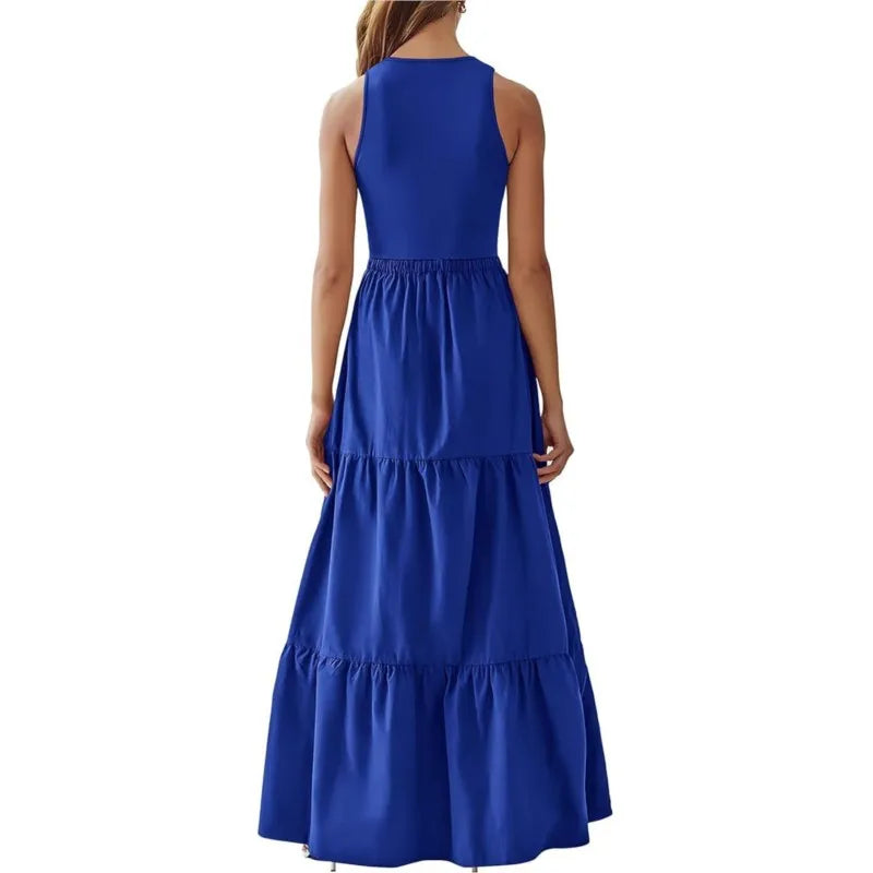 Ärmelloses Langes Sommerkleid İm Bohemian-Stil