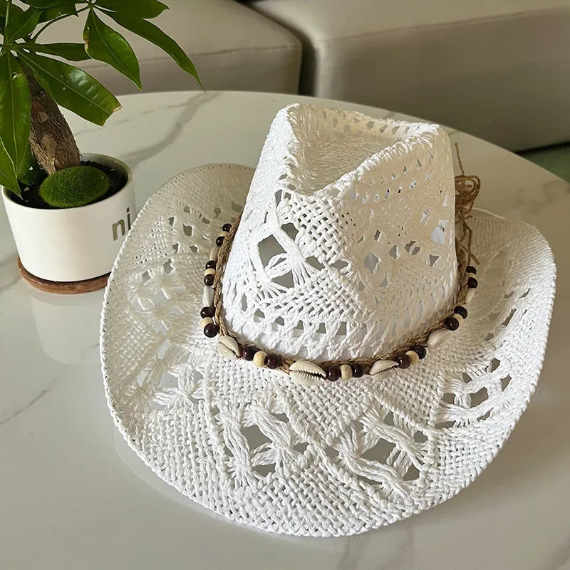 Retro Sommer Strand Stroh Cowboyhut