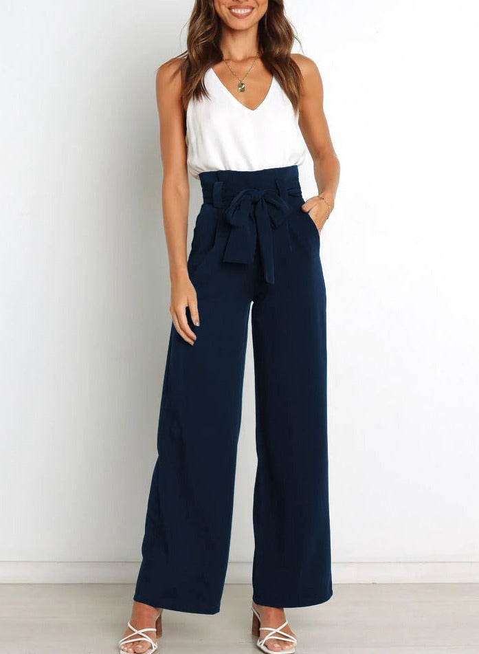 Hose Mit Weitem Bein Und Spitzendetail