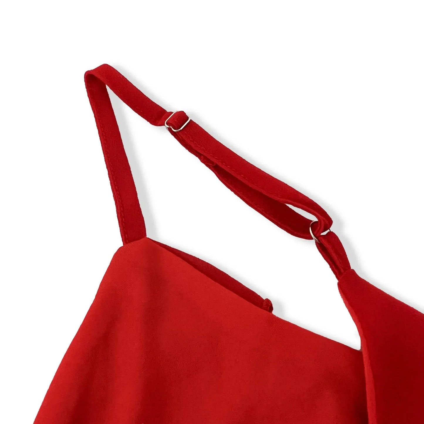 Rotes Chiffon-Maxikleid Mit Spaghettiträgern