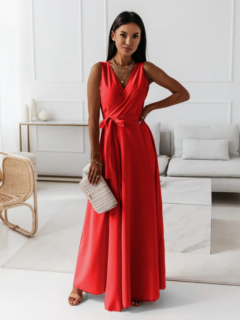 Cocktailkleid Mit Taillengürtel | Maxikleid Mit Schickem Und Schlichtem Design