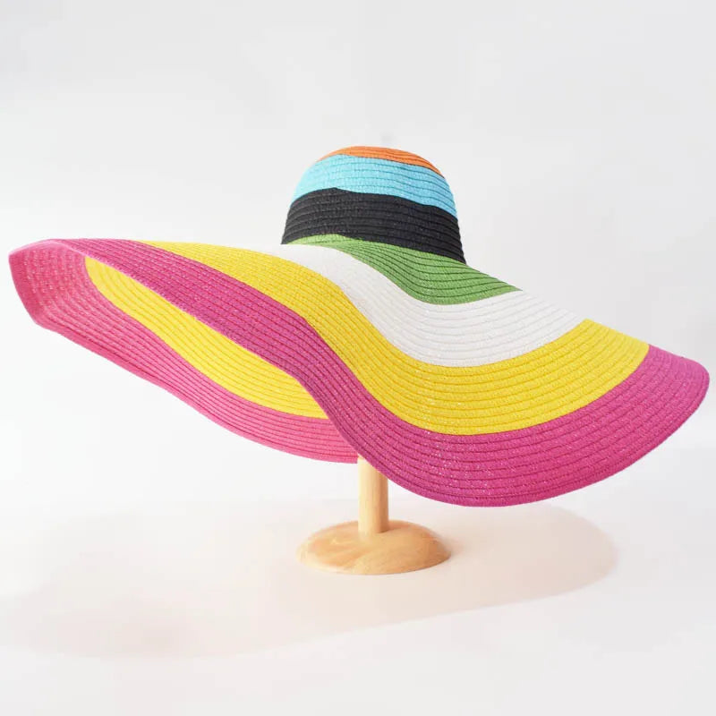 Uv-Geschützter, Faltbarer Strohhut Mit Breiter Krempe, 70 Cm, Für Sommer, Strand Und Reisen –