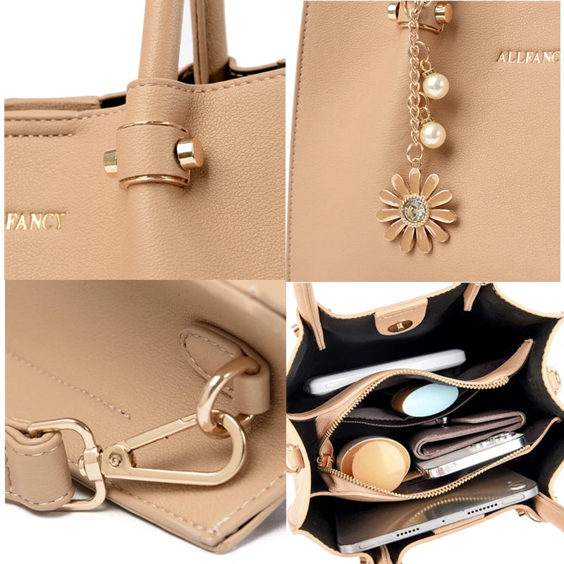 Hochwertige Damenhandtasche Aus Pu-Leder Mit Großem Fassungsvermögen