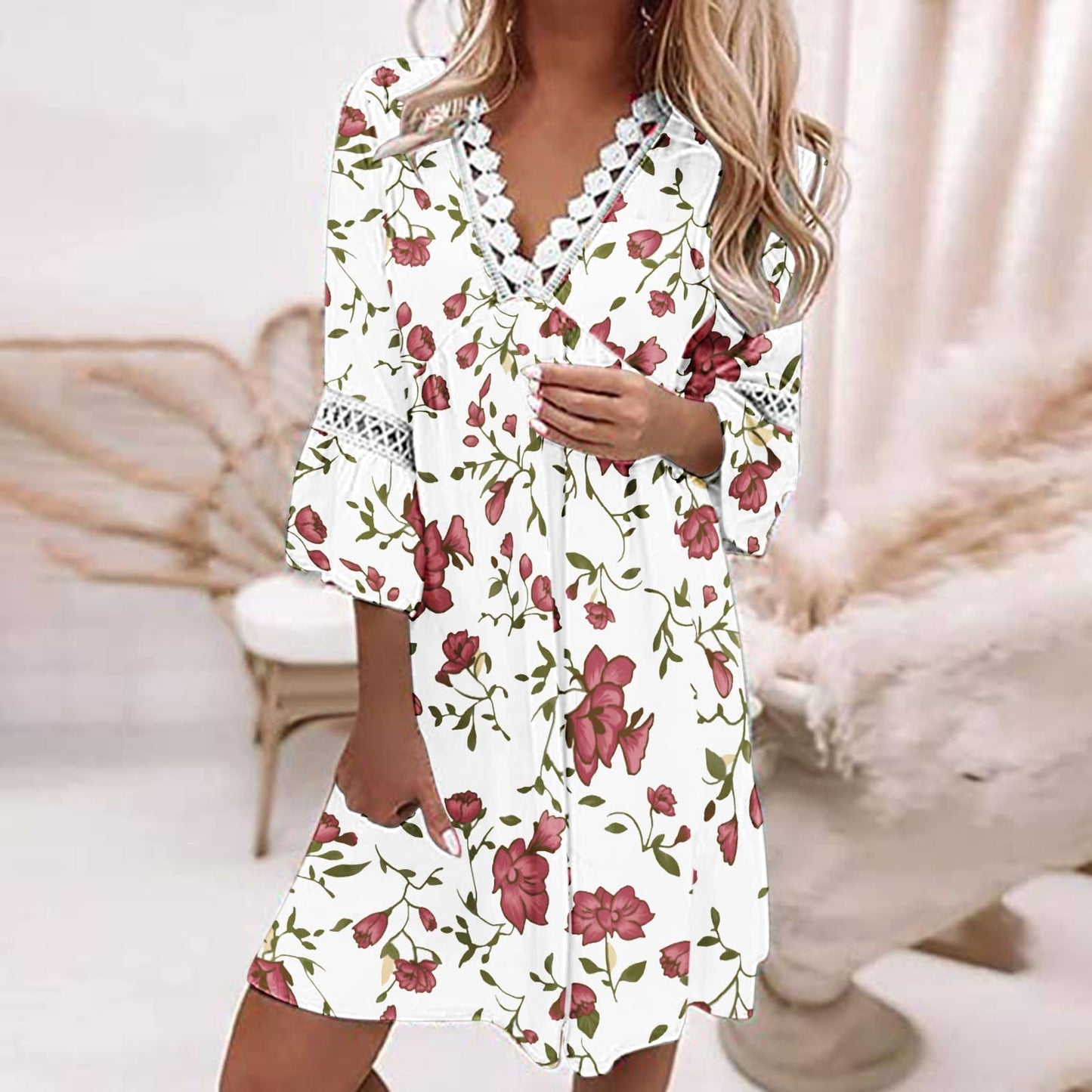 Maxikleid Mit Blumenmuster