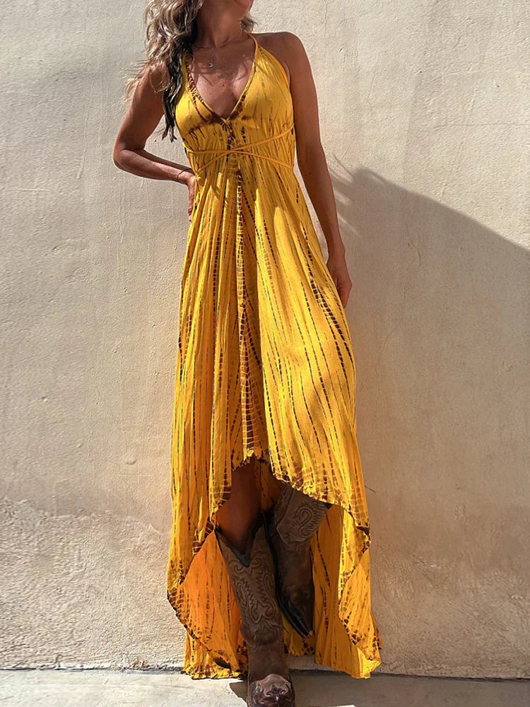 Rückenfreies Sommer-Maxikleid