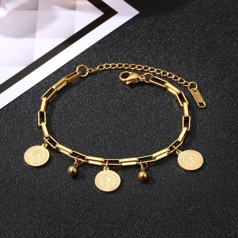 Rundes Signature-Armband Aus Edelstahl Für Damen