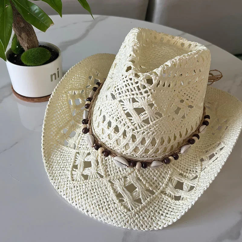 Retro Sommer Strand Stroh Cowboyhut
