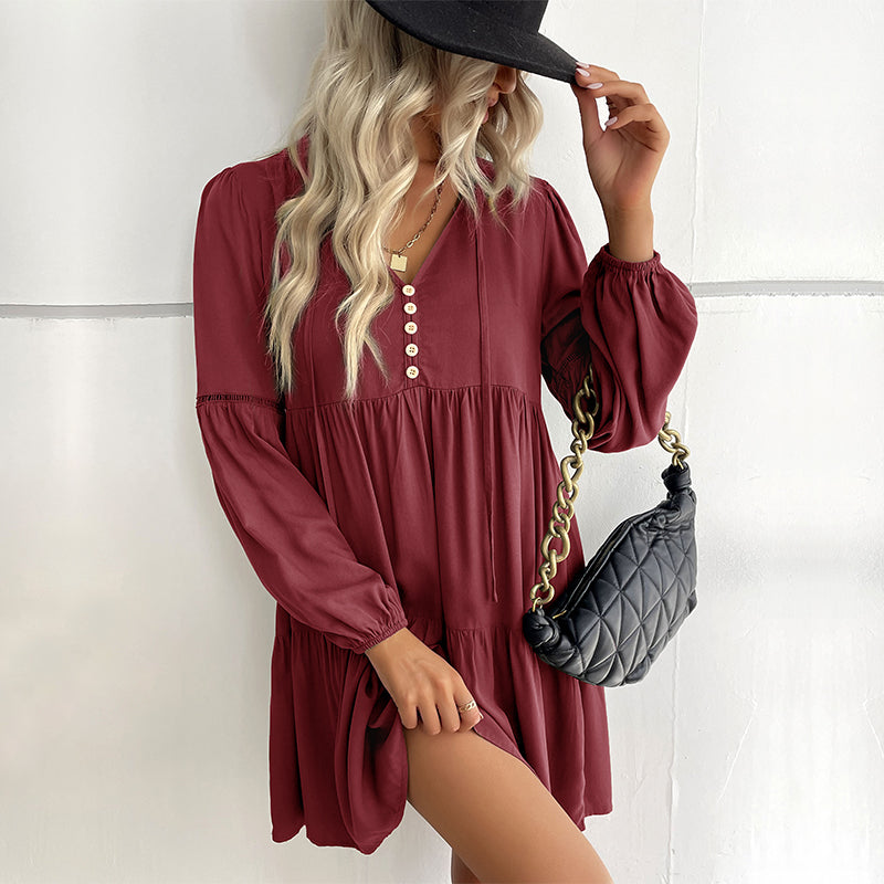 Kleid Mit Volantdetail Und A-Linien-Rock