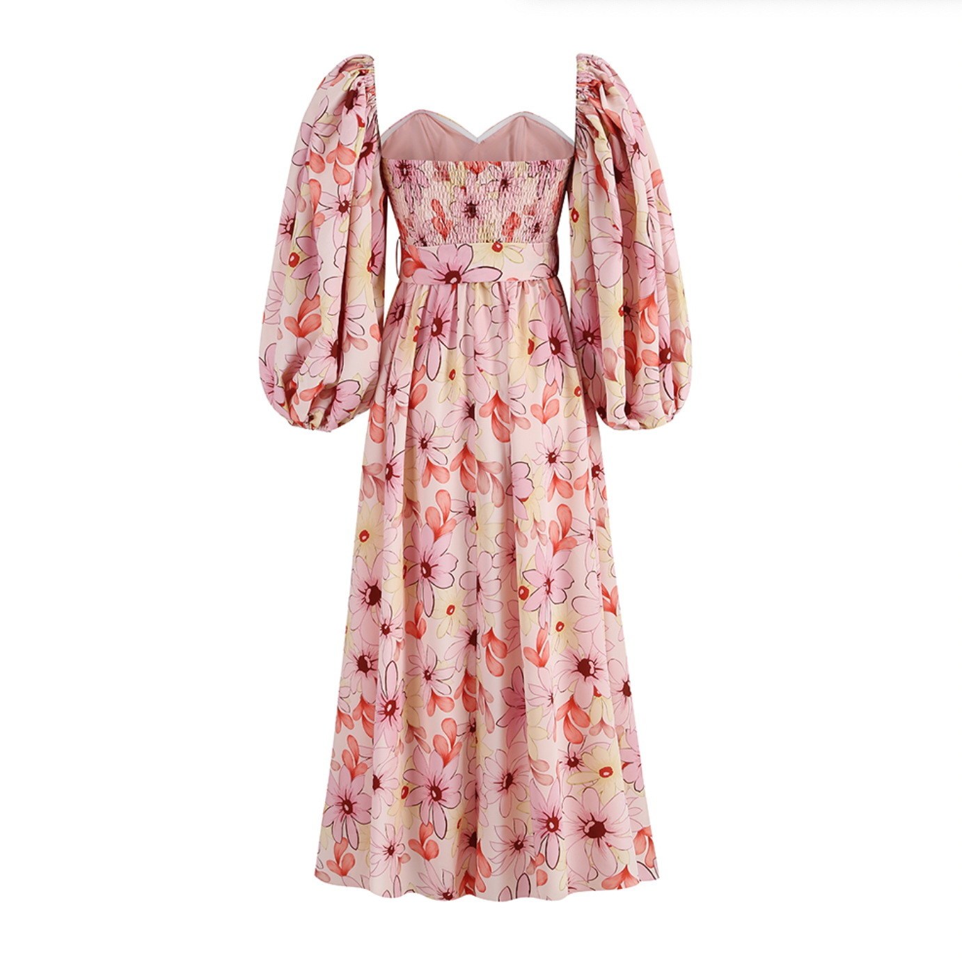 Langärmliges Maxikleid Mit Blumendruck