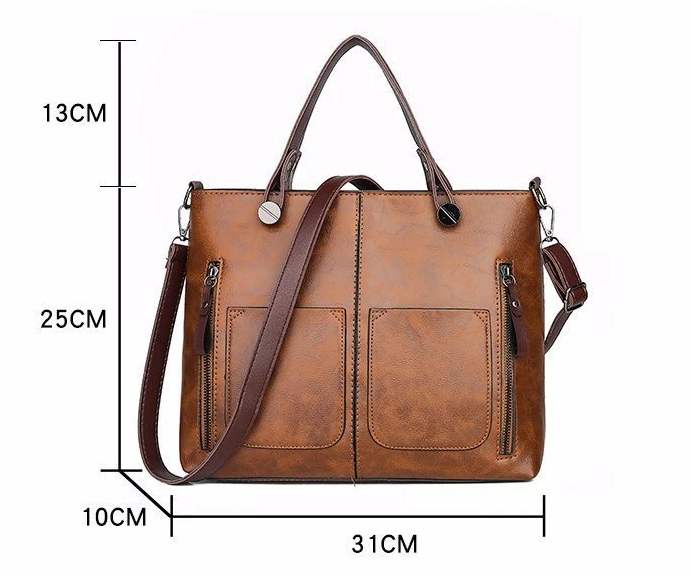 Vintage Leder Damen Umhängetasche