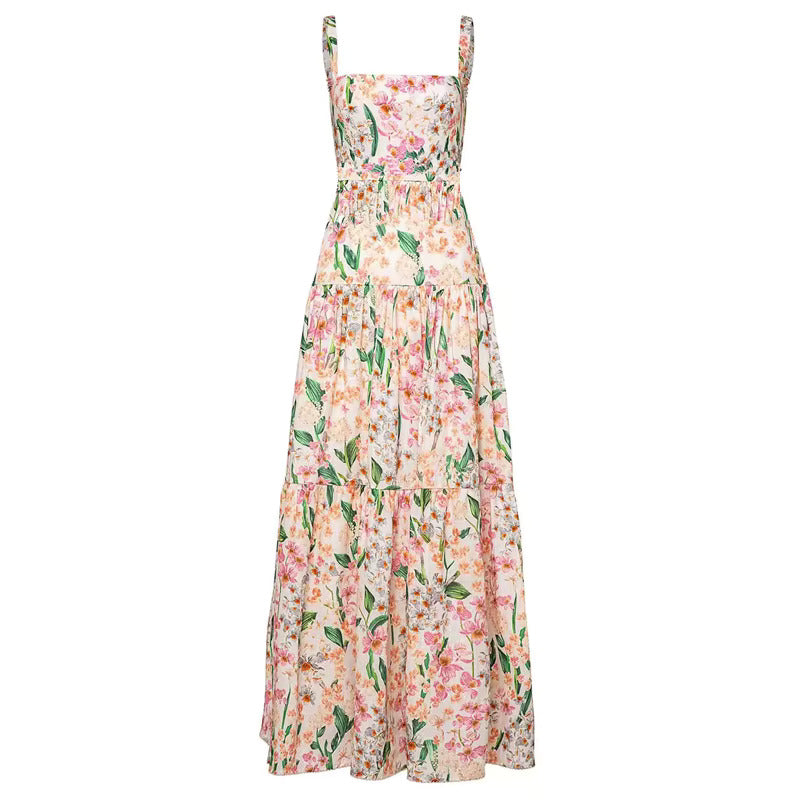 Ärmelloses Und Rückenfreies Trägerloses Langes Sommerkleid
