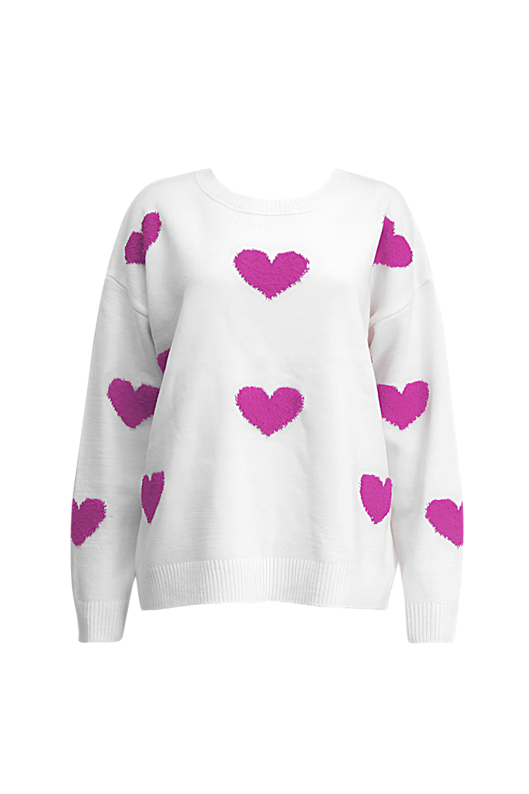 Eleganter Pullover Mit Herzmuster
