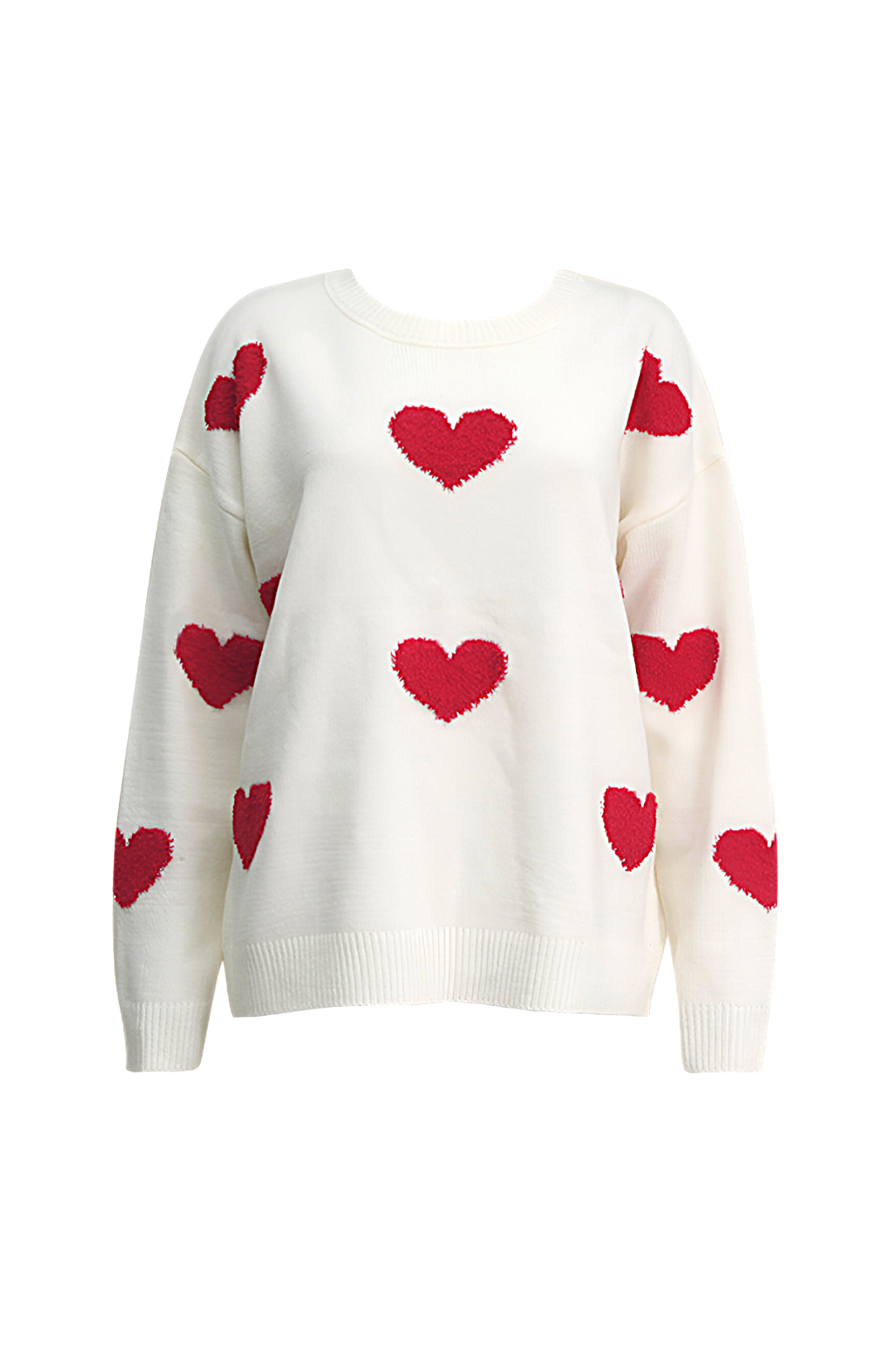 Eleganter Pullover Mit Herzmuster