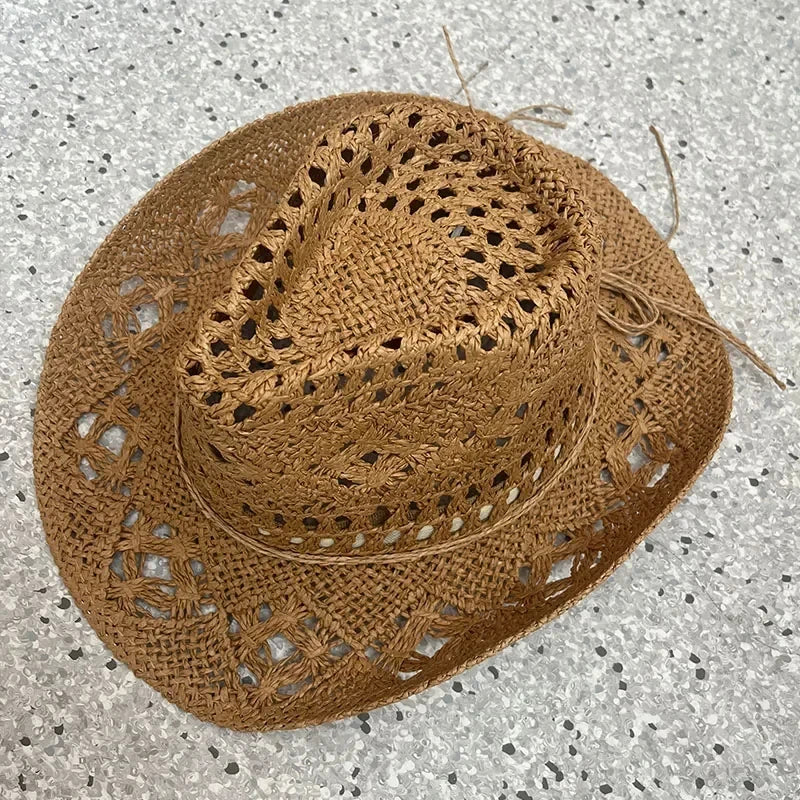 Retro Sommer Strand Stroh Cowboyhut