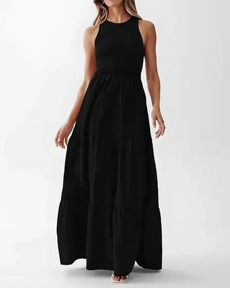 Ärmelloses Langes Sommerkleid İm Bohemian-Stil