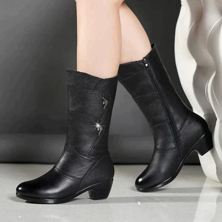 Elegante Winterstiefel Aus Leder