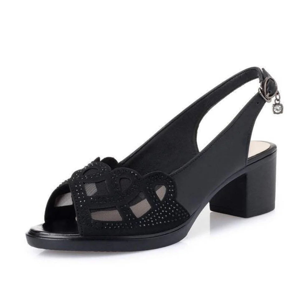 Schuhe Mit Niedrigem Absatz Und Mesh-Details