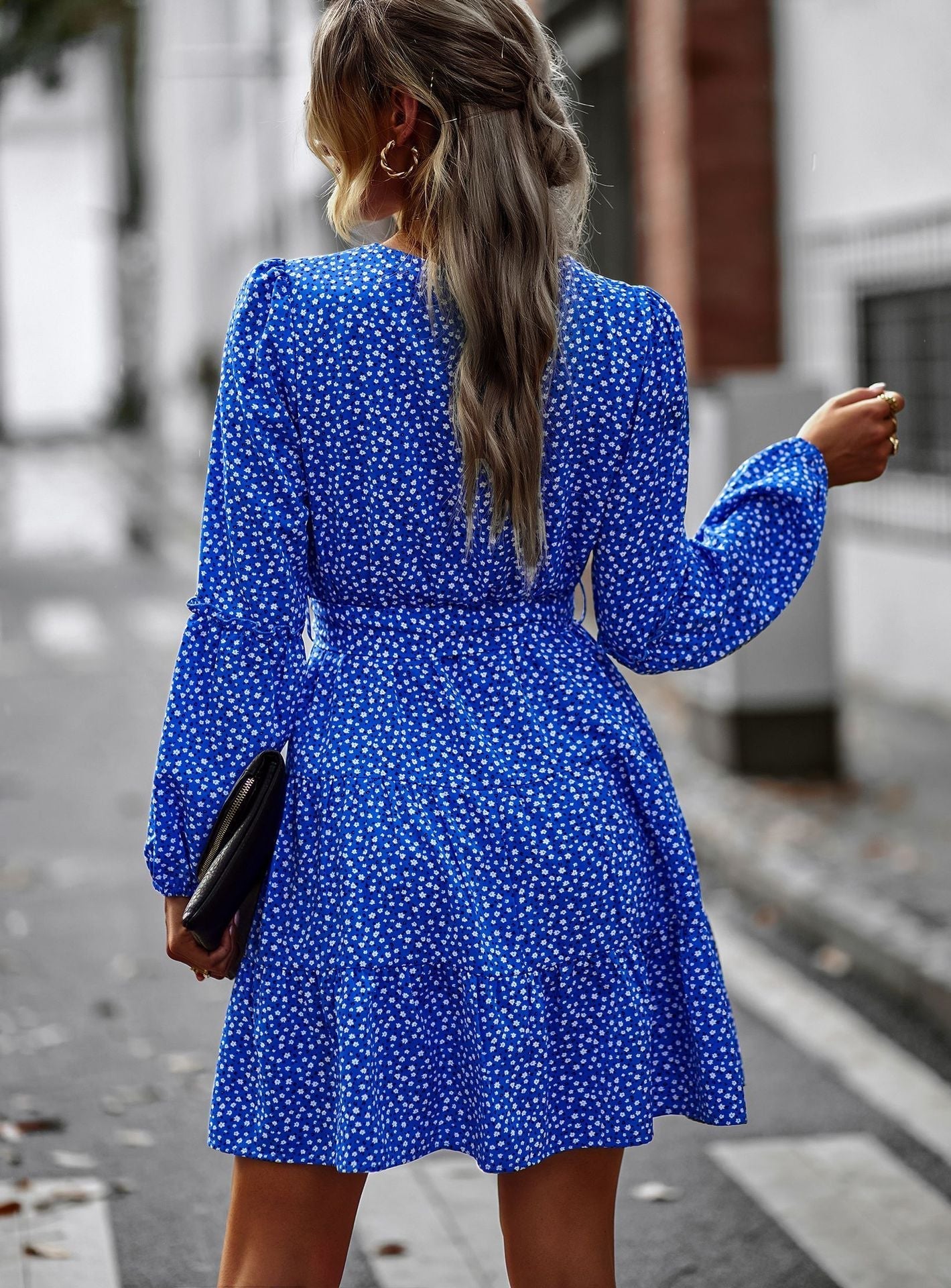 Elegantes V-Ausschnitt Retro Kleid