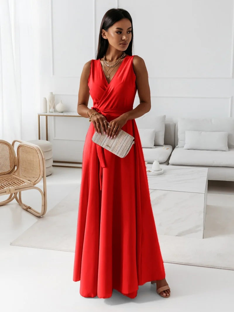 Cocktailkleid Mit Taillengürtel | Maxikleid Mit Schickem Und Schlichtem Design