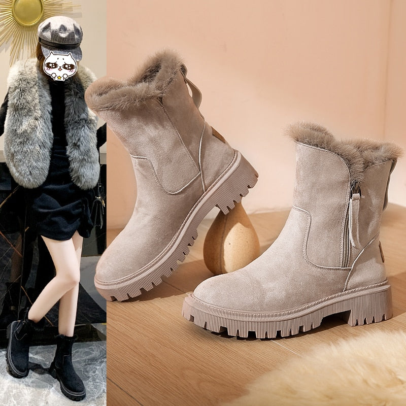 Stilvolle Und Funktionale Winterstiefel Mit Knöchelreißverschluss