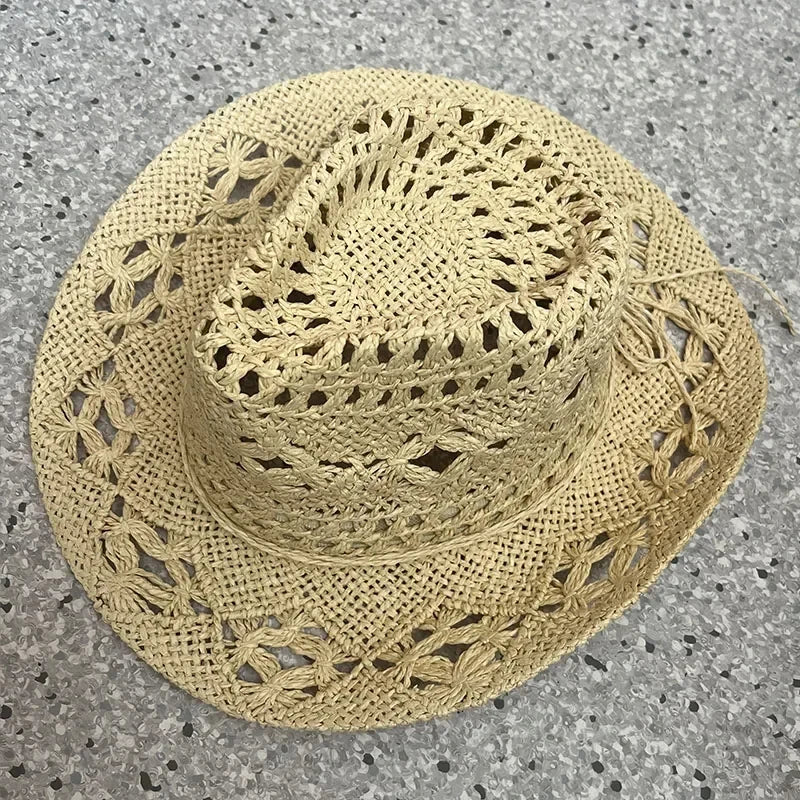 Retro Sommer Strand Stroh Cowboyhut
