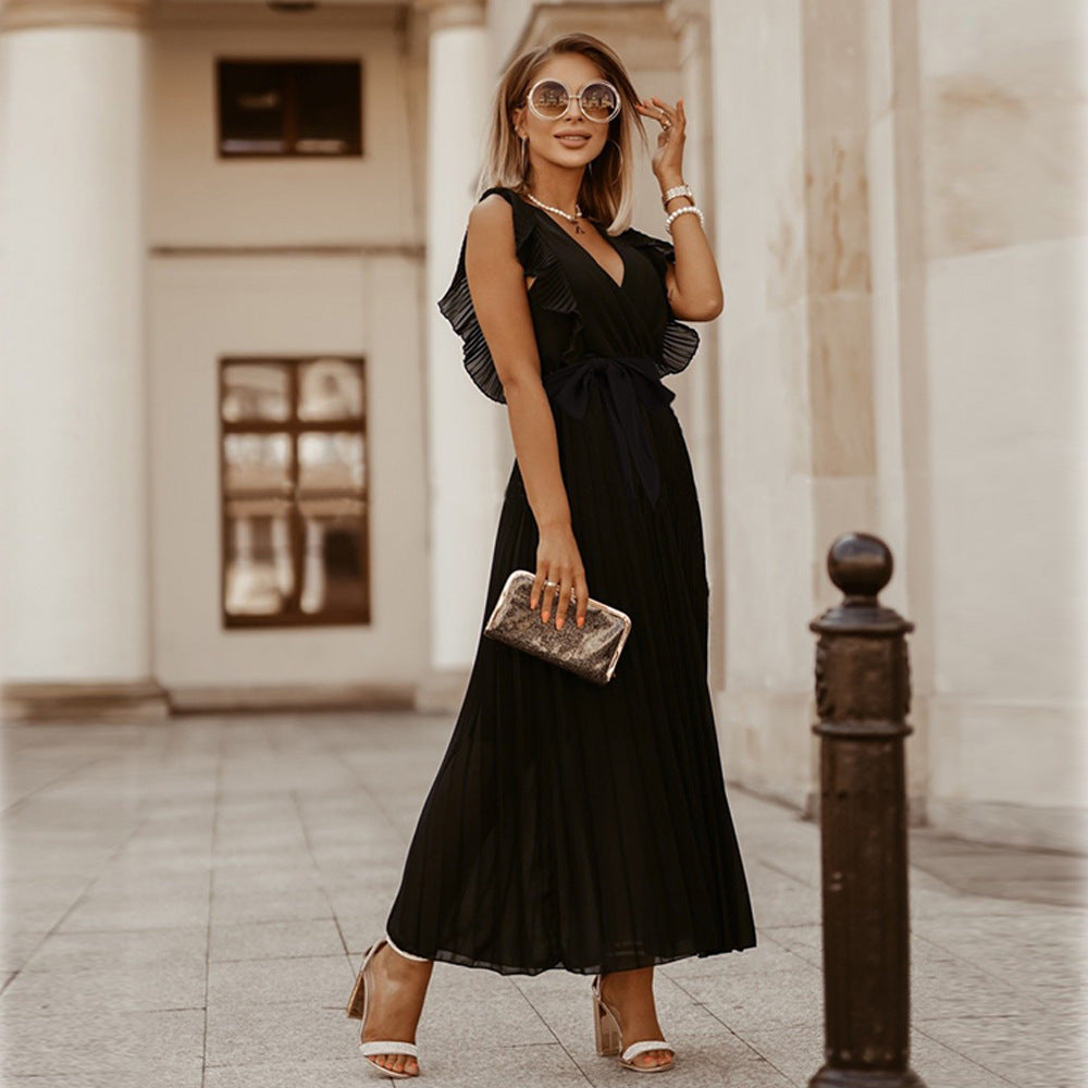 Elegantes Maxikleid Mit Plissee-Details