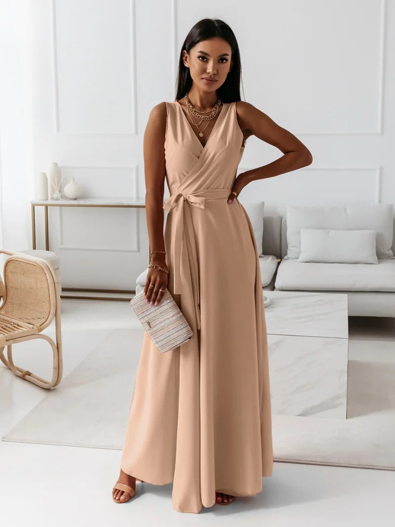 Cocktailkleid Mit Taillengürtel | Maxikleid Mit Schickem Und Schlichtem Design