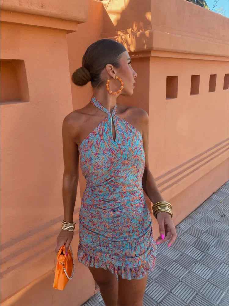 Neckholder-Minikleid Mit Rückenfreiem Schnitt