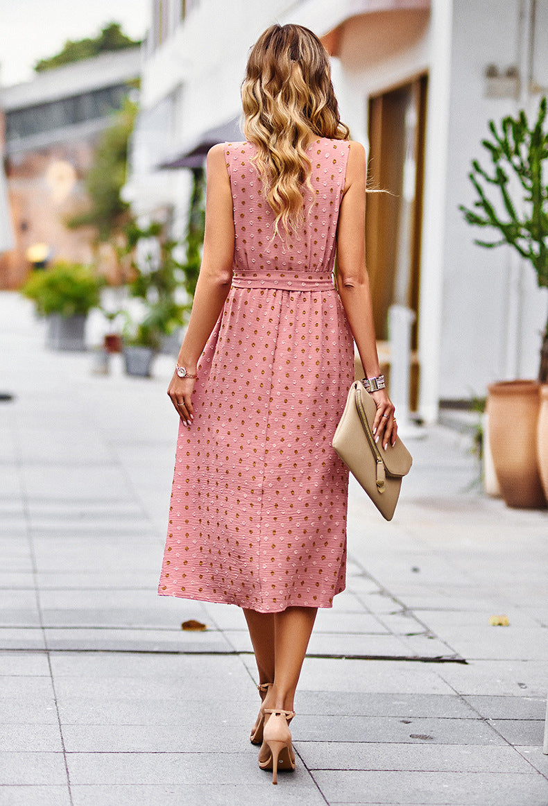 Ärmelloses, Gemustertes Midikleid