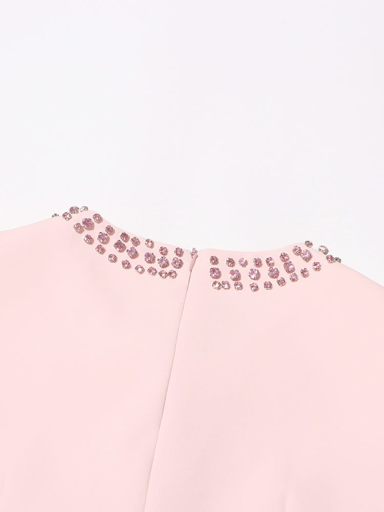 Midikleid Mit Schleife Und Kristalldetail