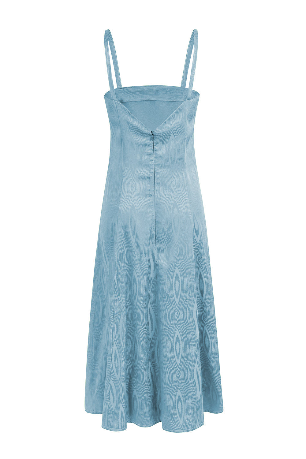 Midikleid Mit Schmalen Trägern, Eckigem Ausschnitt Und Schlitz