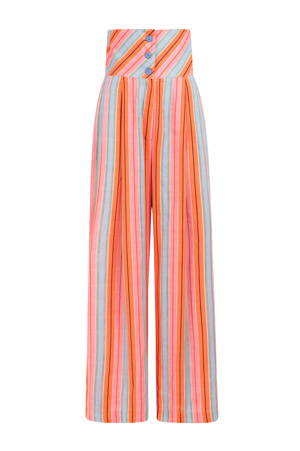 Hose Mit Umgekehrten Streifen İn Rosa Und Hellblau