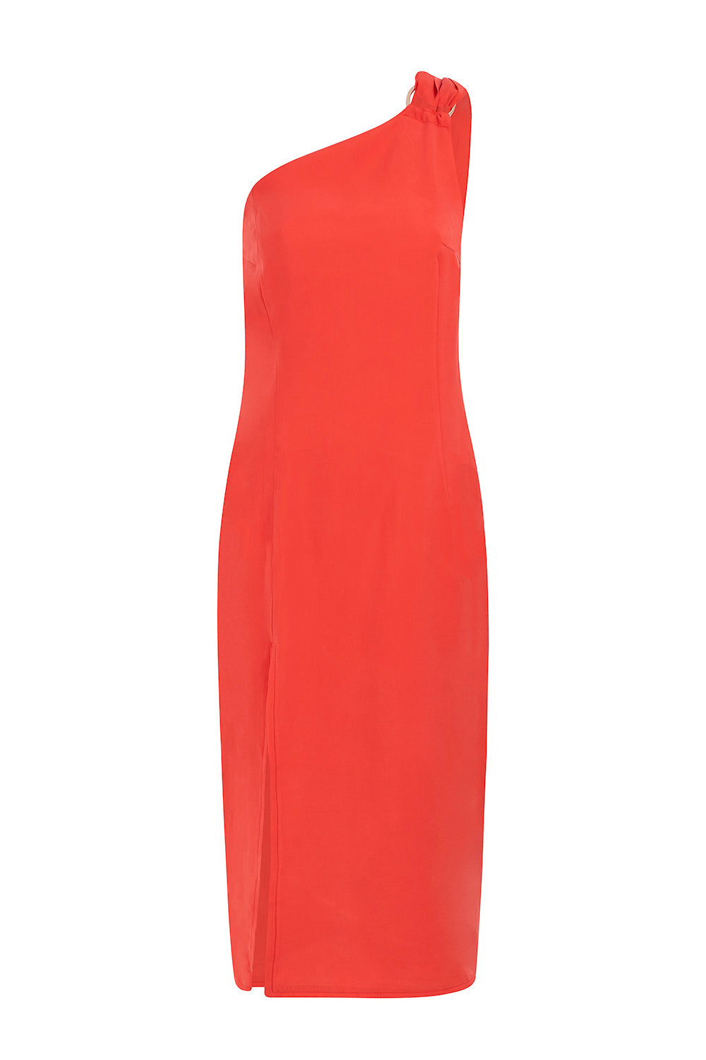 Kurzärmliges Midikleid Mit One-Shoulder-Träger