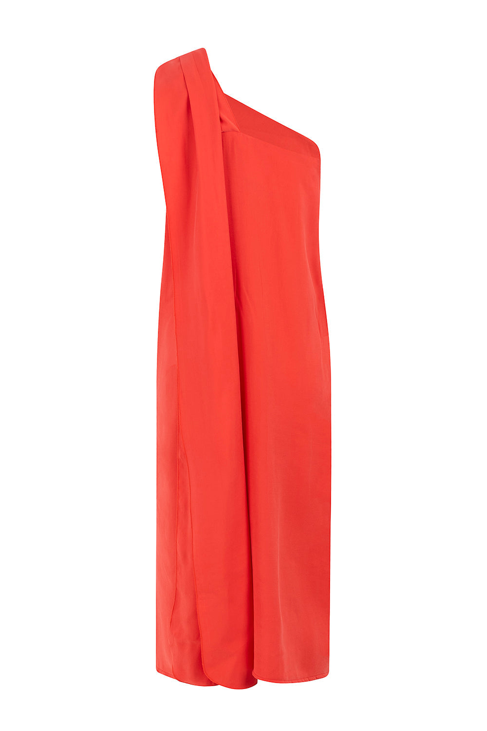 Kurzärmliges Midikleid Mit One-Shoulder-Träger