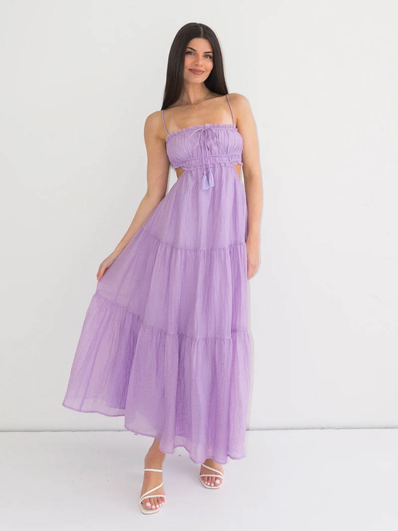 Elegantes Midikleid Mit Dünnen Trägern