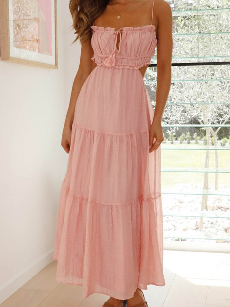 Elegantes Midikleid Mit Dünnen Trägern