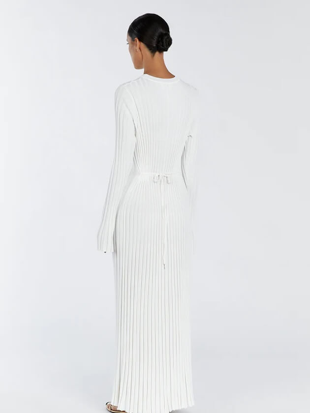 Langärmliges, Gestreiftes Maxikleid
