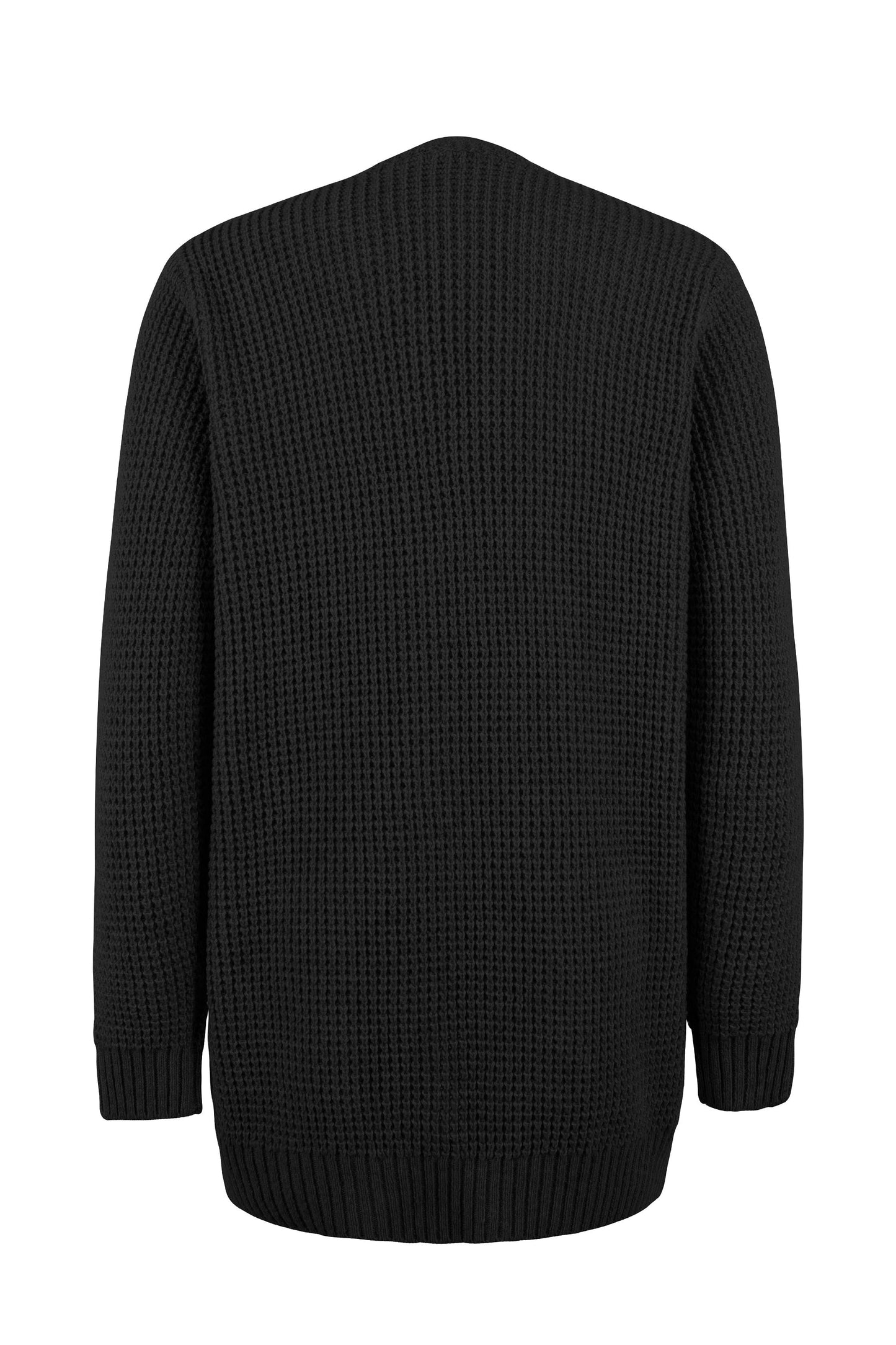 Damen-Cardigan Mit Langen Ärmeln, Taschen Und Offenem Frontdesign