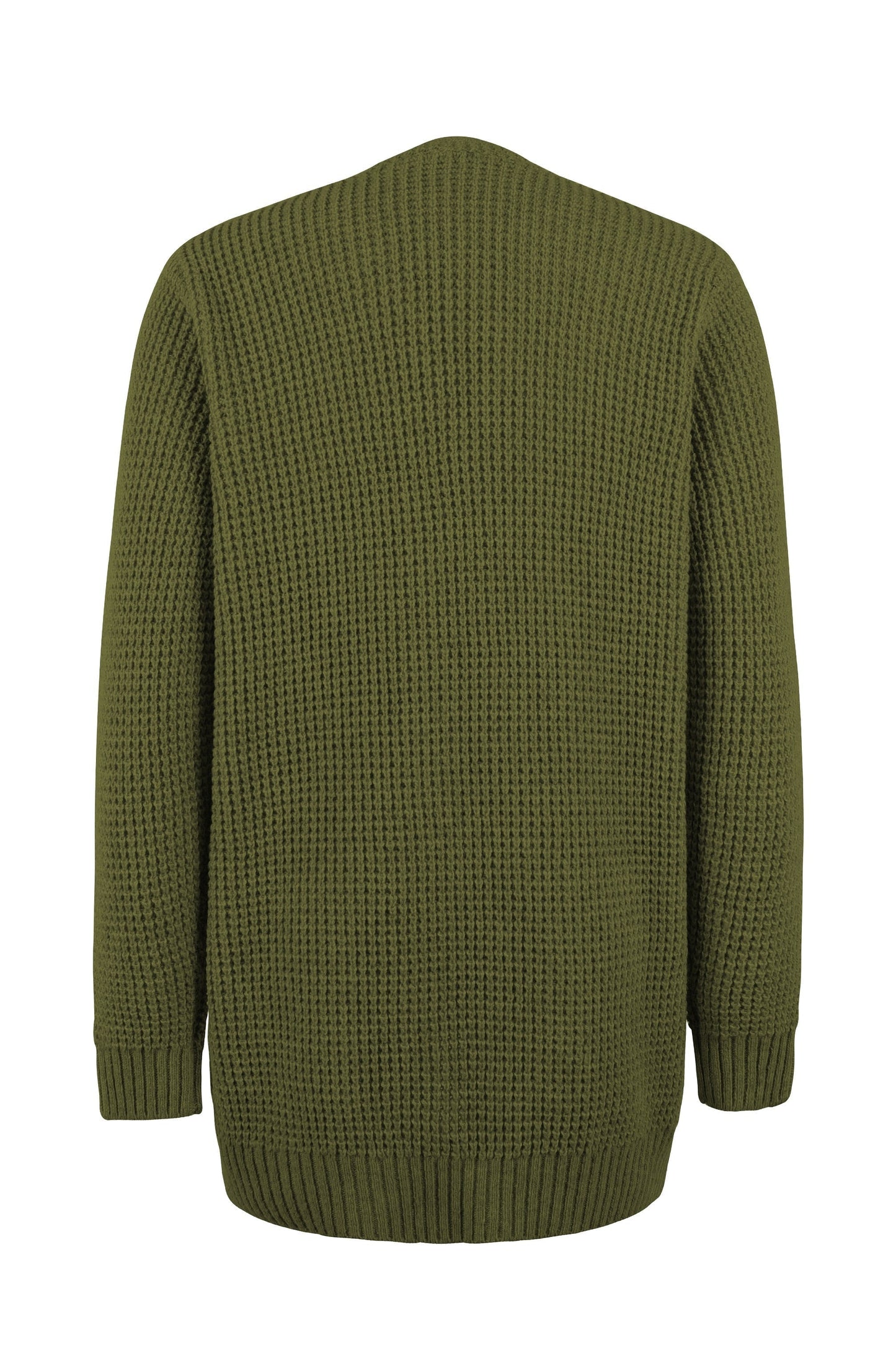 Damen-Cardigan Mit Langen Ärmeln, Taschen Und Offenem Frontdesign